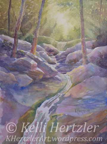 Tributary, a watercolor by KHertzler. Copyright by the artist. All rights reserved.